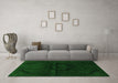Machine Washable Oriental Green Modern Area Rugs in a Living Room,, wshabs2658grn