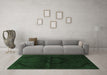 Machine Washable Oriental Emerald Green Modern Area Rugs in a Living Room,, wshabs2658emgrn