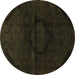 Round Oriental Brown Modern Rug, abs2658brn