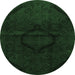 Round Oriental Emerald Green Modern Rug, abs2658emgrn