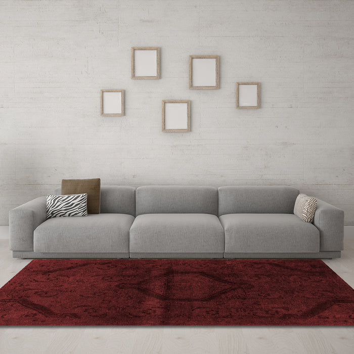 Modern Red Washable Rugs