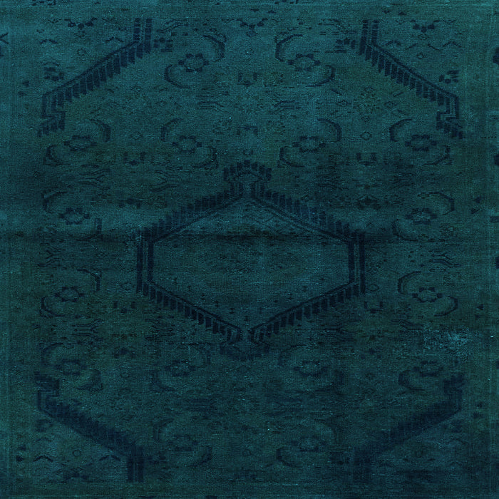 Square Machine Washable Oriental Light Blue Modern Rug, wshabs2658lblu