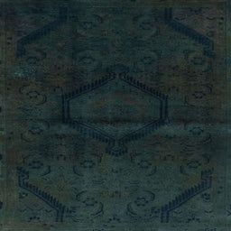 Square Machine Washable Abstract Dark Slate Gray Green Rug, wshabs2658