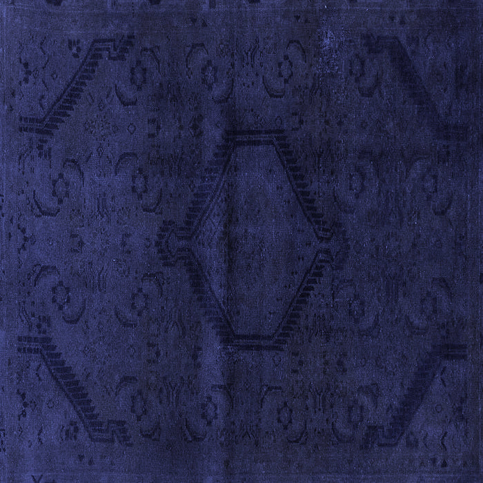 Square Machine Washable Oriental Blue Modern Rug, wshabs2658blu