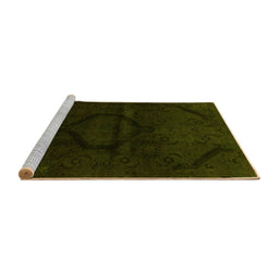 Sideview of Machine Washable Oriental Yellow Modern Rug, wshabs2658yw