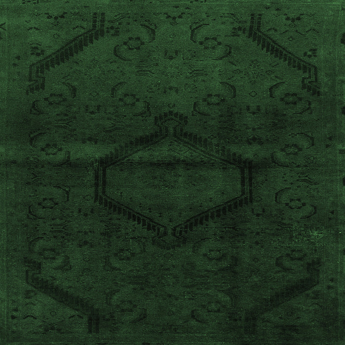 Square Machine Washable Oriental Emerald Green Modern Area Rugs, wshabs2658emgrn