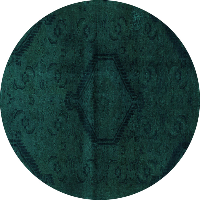 Round Oriental Turquoise Modern Rug, abs2658turq