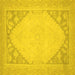 Square Oriental Yellow Modern Rug, abs2659yw