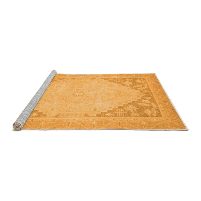 Sideview of Machine Washable Oriental Orange Modern Area Rugs, wshabs2659org