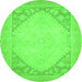 Round Oriental Green Modern Rug, abs2659grn