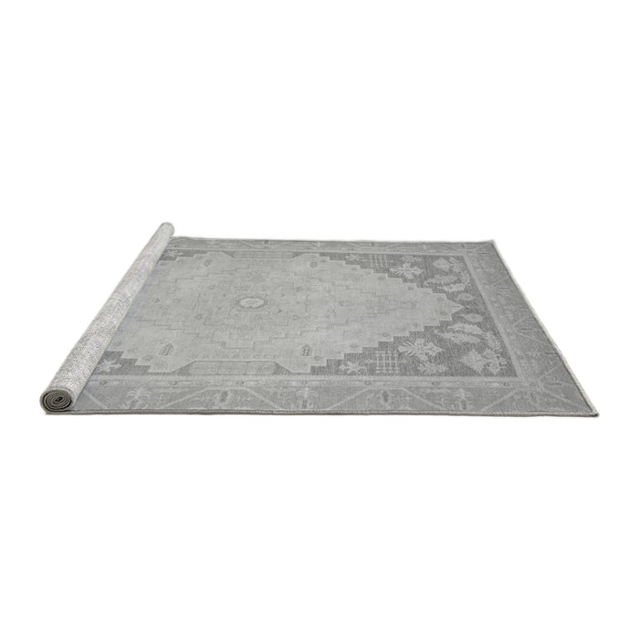 Sideview of Machine Washable Oriental Gray Modern Rug, wshabs2659gry