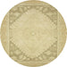 Round Machine Washable Abstract Metallic Gold Rug, wshabs2659