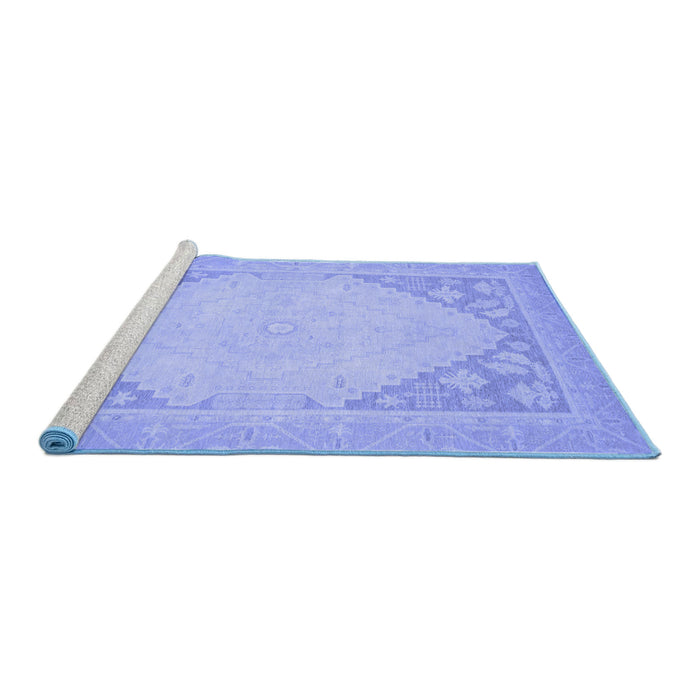 Sideview of Machine Washable Oriental Blue Modern Rug, wshabs2659blu