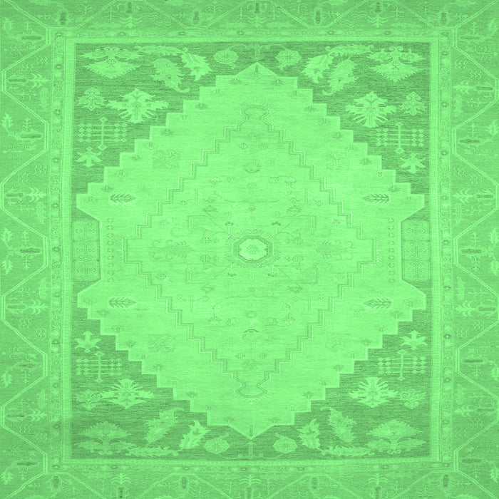 Square Oriental Emerald Green Modern Rug, abs2659emgrn