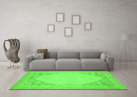 Machine Washable Oriental Green Modern Rug, wshabs2659grn