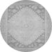 Round Oriental Gray Modern Rug, abs2659gry