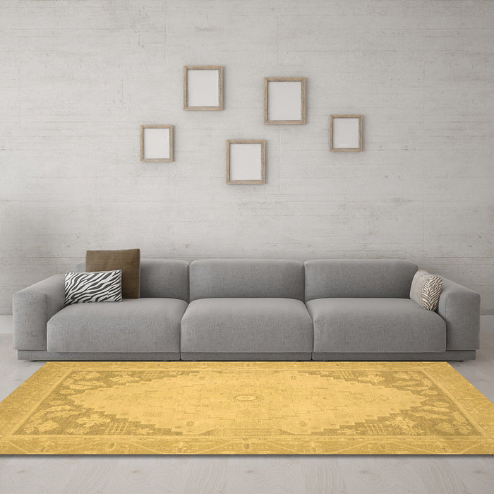 Machine Washable Oriental Brown Modern Rug in a Living Room,, wshabs2659brn