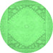 Round Oriental Emerald Green Modern Rug, abs2659emgrn