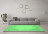 Machine Washable Oriental Emerald Green Modern Rug, wshabs2659emgrn