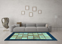 Machine Washable Oriental Light Blue Modern Rug, wshabs265lblu