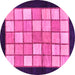 Round Oriental Pink Modern Rug, abs265pnk