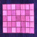 Square Machine Washable Oriental Purple Modern Area Rugs, wshabs265pur
