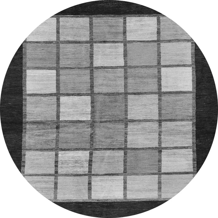 Round Machine Washable Oriental Gray Modern Rug, wshabs265gry