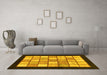 Machine Washable Oriental Yellow Modern Rug in a Living Room, wshabs265yw