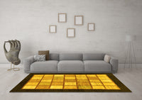 Machine Washable Oriental Yellow Modern Rug, wshabs265yw