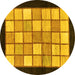 Round Oriental Yellow Modern Rug, abs265yw