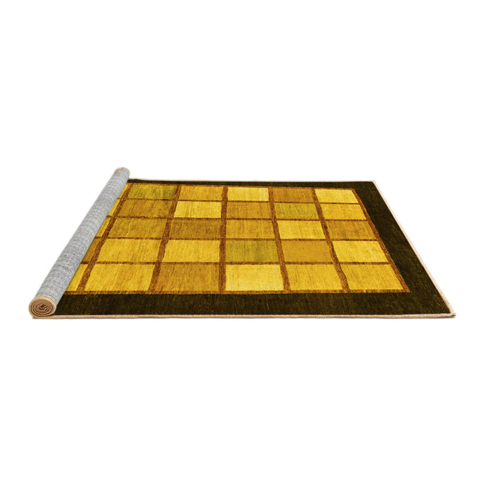 Sideview of Machine Washable Oriental Yellow Modern Rug, wshabs265yw