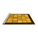 Sideview of Machine Washable Oriental Yellow Modern Rug, wshabs265yw