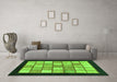 Machine Washable Oriental Green Modern Area Rugs in a Living Room,, wshabs265grn