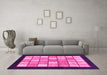 Machine Washable Oriental Pink Modern Rug in a Living Room, wshabs265pnk