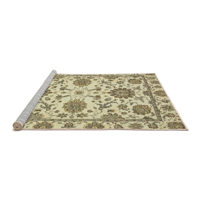 Sideview of Machine Washable Abstract Brown Rug, wshabs2660