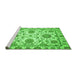 Sideview of Machine Washable Oriental Green Modern Area Rugs, wshabs2660grn