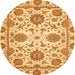 Round Oriental Orange Modern Rug, abs2660org