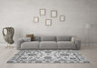 Machine Washable Oriental Gray Modern Rug in a Living Room,, wshabs2660gry