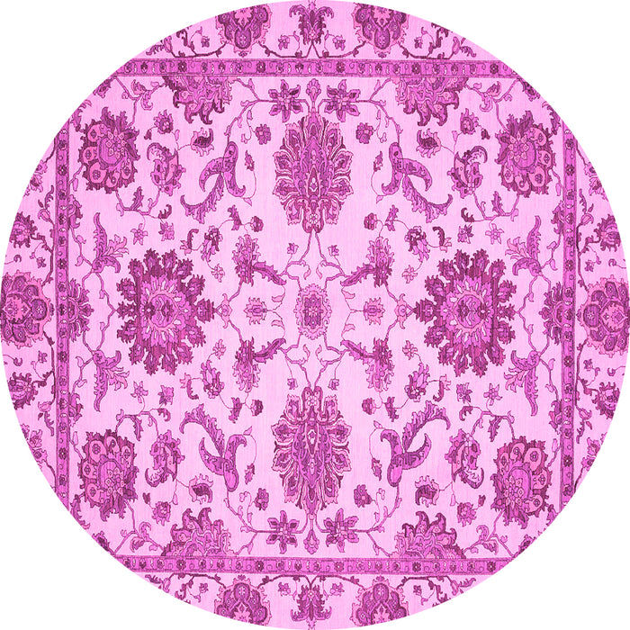 Round Oriental Pink Modern Rug, abs2660pnk