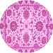 Round Oriental Pink Modern Rug, abs2660pnk