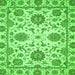 Square Machine Washable Oriental Green Modern Area Rugs, wshabs2660grn