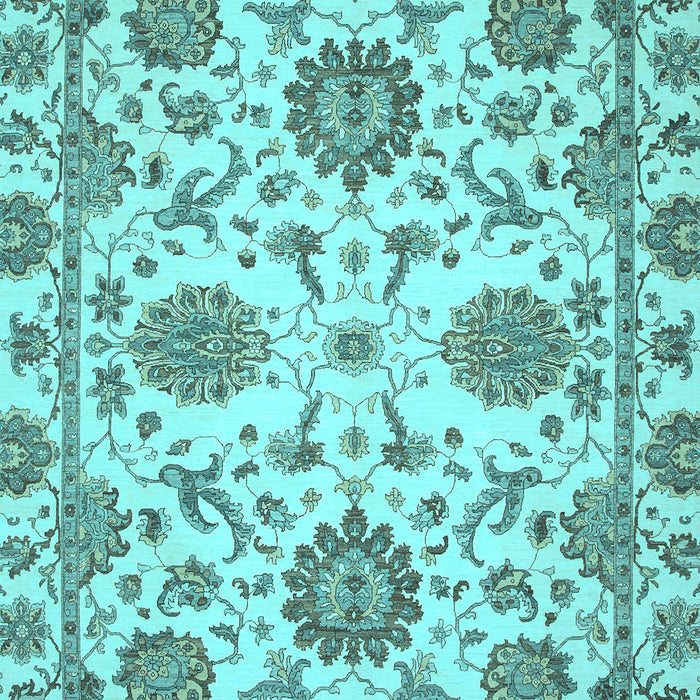 Machine Washable Oriental Light Blue Modern Rug, wshabs2660lblu