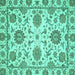 Square Oriental Turquoise Modern Rug, abs2660turq