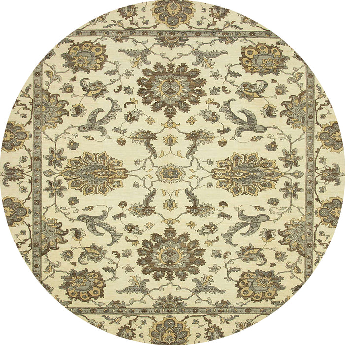 Round Machine Washable Abstract Brown Rug, wshabs2660