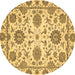 Round Oriental Brown Modern Rug, abs2660brn