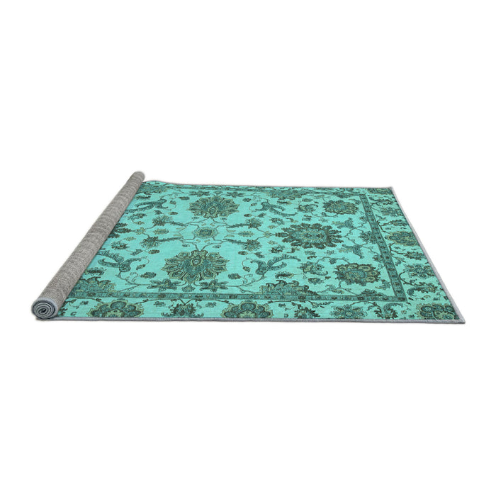 Sideview of Machine Washable Oriental Light Blue Modern Rug, wshabs2660lblu