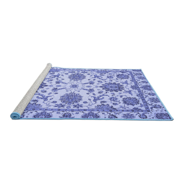 Sideview of Machine Washable Oriental Blue Modern Rug, wshabs2660blu