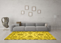 Machine Washable Oriental Yellow Modern Rug, wshabs2660yw