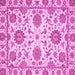 Square Machine Washable Oriental Pink Modern Rug, wshabs2660pnk