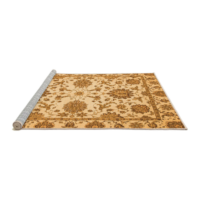 Sideview of Machine Washable Oriental Orange Modern Area Rugs, wshabs2660org
